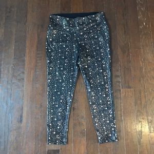 Vogo Black metallic star yoga workout leggings